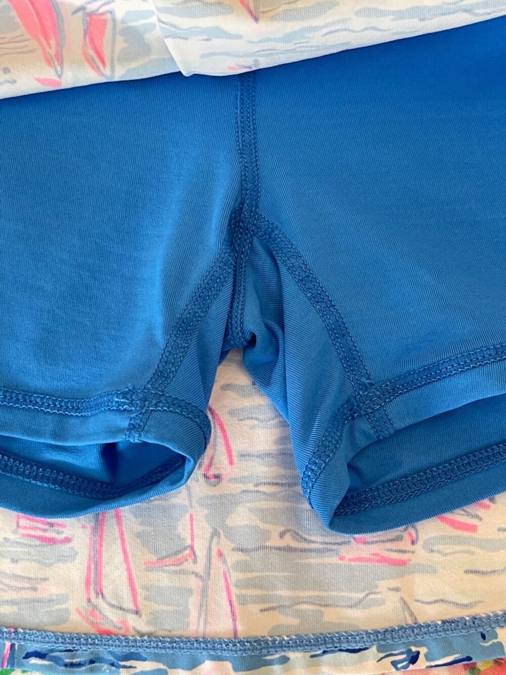 Lilly Pulitzer Luxletic Skort Adlai Skirt Shorts Blue Boatylicious Sailboat XS - Picture 4 of 7